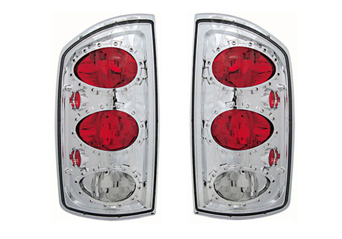 IPCW Chrome Clear Lens Tail Light Set 02-06 Dodge Ram - Click Image to Close